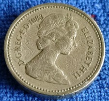 Queen Elizabeth II, Großbritannien, One Pound Münze 1983, Decus et Tutamen 