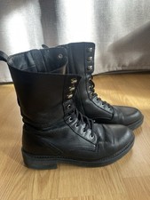 JOLANA&FENENA Biker Damen Stiefel Boots, Halbschaft, Leder, Gr.39, Schwarz