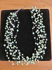 Kette Collier Süßwasserzuchtperlen Man Sang QVC grün Töne 10 reihig 925 Silber