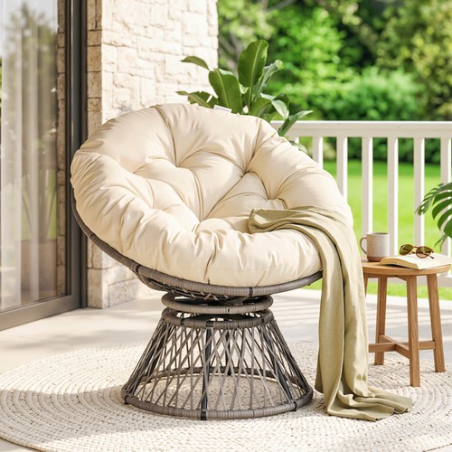 360 drehbarer rattan papasan - drehbarer,
