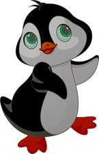 Aufnäher tanzender pinguin - aufnäher,