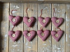 8 Deko Stoffherzen Depot rot