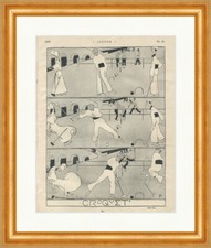 Croquet Bruno Paul Nr. 51 Krocket Spiel Dame Jugend Gerahmt 5239