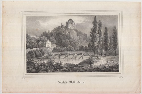 Schloss wolkenburg 1835 - schloss, wolkenburg,