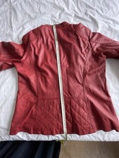 Damen Jacke Rot Langarm Reißverschluss Gr.48 Leder Lammnappa