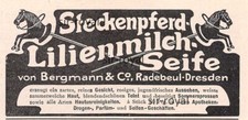 Steckenpferd Lilienmilch Seife - 1904 - Historische Werbung ~10x5cm