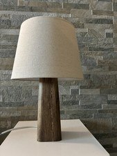 Tischlampe Altholz 37cm  beige