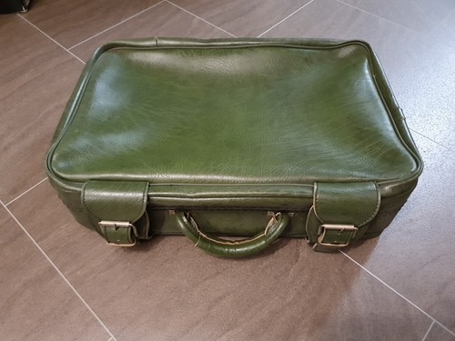 Ddr reisekoffer leder grün - reisekoffer,