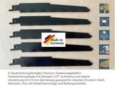 5 Säbelsägeblätter für Stahl Metall Edelstahl Demontage Rettungsarbeiten