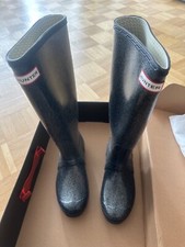 Hunter Glitter Navy Boots (size 37)