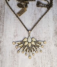 Konplott Lange Kette GEISHA Weiss Beige Messing Boho Statement Edel Japan China