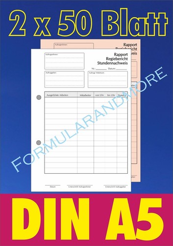 Din stundennachweis 2x50 - a5, stundennachweis,2x50