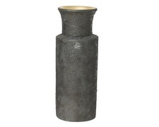 Vase Terrakotta Ø 15 x 40 cm schwarz  Kranz