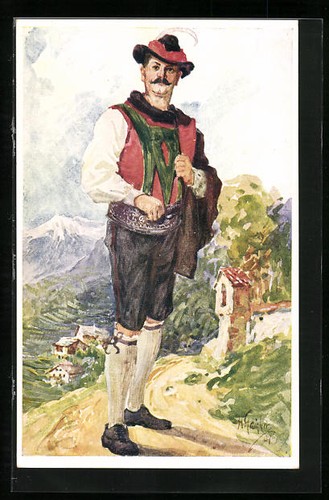 Künstler wanderer in - künstler-ak,