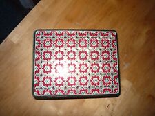 Blechdose/Dose/ Eduscho Kaffee/ Rot-gold-weiß-Muster/50/60er ?-18,5x14,5x6,5cm