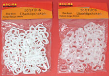 50 Faltenlegehaken Überklipshaken Gardinenhaken Faltenhak Weiß Transparent Braun