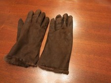 Handschuhe Gr M -UNISEX - Wildleder Echt Kaninchen Pelz -