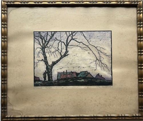 Holzschnitt landschaft - holzschnitt,