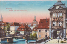 AK Bamberg, Rathaus, Pfarr-u.Stephanskirche, beschrb. 1916