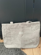 Umhängetasche grau Tasche Handtasche Cord grau Kord hellgrau