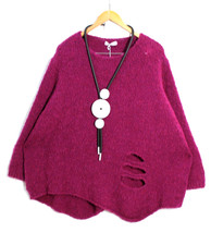 Moonshine Pullover 48 50 52  Oversize  Lagenlook Fuksia Neu