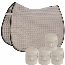 Set Eskadron Cotton Contrast Schabracke mit Fleecebandagen in dove