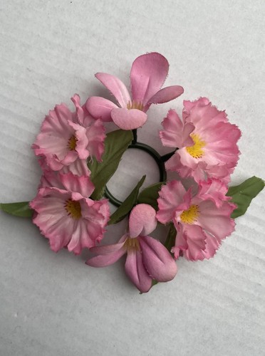 Kerzenring rosa blüten - kerzenring,