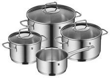 WMF ASTORIA Kochtopf-Set 4-teilig Glasdeckel Cromargan Edelstahl 18/10