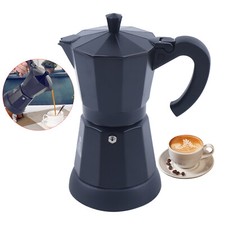 300ml Elektrische Kaffeemaschine Espressokocher 6 Tassen Mokka Kanne Schwarz