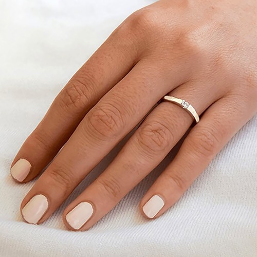 Diamant ring gold - diamant, lab