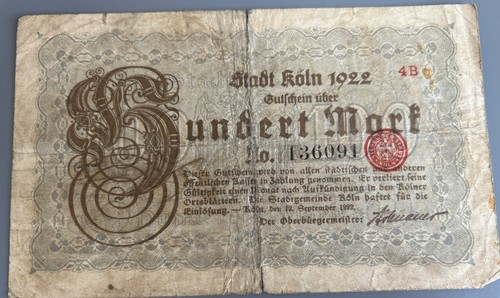 Notgeld stadt köln 100 - notgeld,