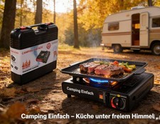 Gaskocher mit Grillplatte