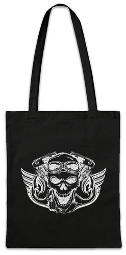 Biker skull stofftasche - biker,
