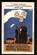 Künstler-AK Nürnberg, Bayerische Jubiläums-Landesausstellung 1906, Fahnen 