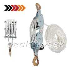 20m Flaschenzug Seilzug Hebezug Lastenzug Lastenheber Seilwinde Umlenkseil 400Kg