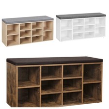 VASAGLE Schuhbank Sitzbänke Schuhregal mit Sitzkissen 104cm SHL10