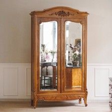 Kleiderschrank Antik 2-türig Spiegel Louis XV Schrank Garderobe französisch Flur