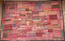WANDBEHANG WANDTEPPICH INDIEN PATCHWORK Rajasthan handgefertigt 210 x 140  cm
