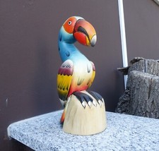 Papagei aus Balsa Holz - bunt bemalt - 31 cm hoch - Handarbeit