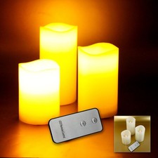 Led kerze aus echtwachs 3er - aus,