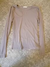 Top Shirt cutout sexy Damen Reserved beige taupe eng elastisch Longsleeve S 36