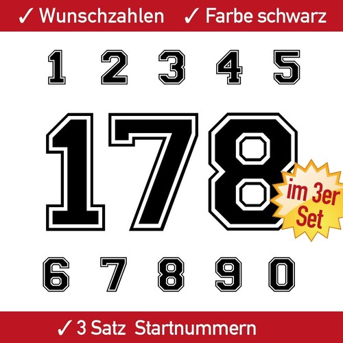 Motorrad startnummer - 3x,