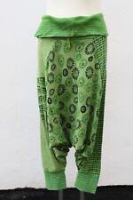 0410 Haremshose,Unigröße,"Bäres"Usedoptik,Grün/Bunt,Blumen,Punkte,Bindeband,cool