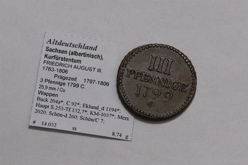 Sachsen pfennig 1799 c - sachsen,