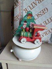 P4 / Erzgebirge Spieluhr Spieldose , O Tannenbaum Eisenbahn Weihnachten Vintage
