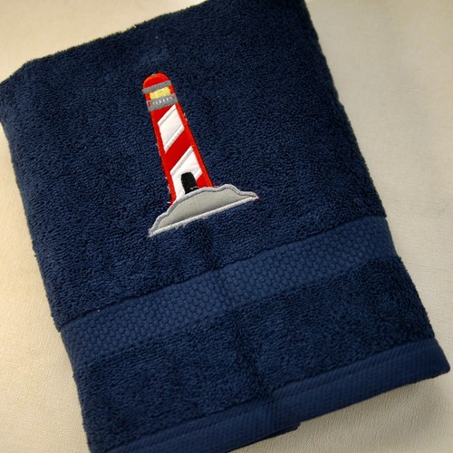 Blaues maritimes duschtuch - blaues,