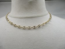 Modeschmuck - Damen Designer Halskette „Schiffsankerkette“ vergoldet (K12)