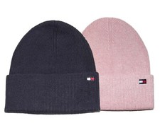 Tommy Hilfiger Damen Cotton Cashmere Beanie Strickmütze Wintermütze Mütze