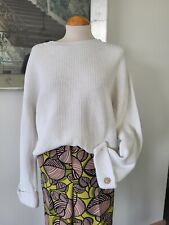 Riani   Stick Pullover Weiß  Gr. 40  , 42 Glitzer  Strass Knopf