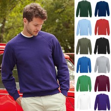 Sweatshirt Sweat Fruit of the loom Herren Pullover Pulli Basic Raglan 80/20